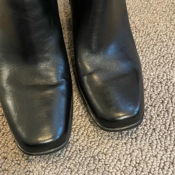 Anne Klein Black Heeled Knee-High Boots - Picture 4 of 7